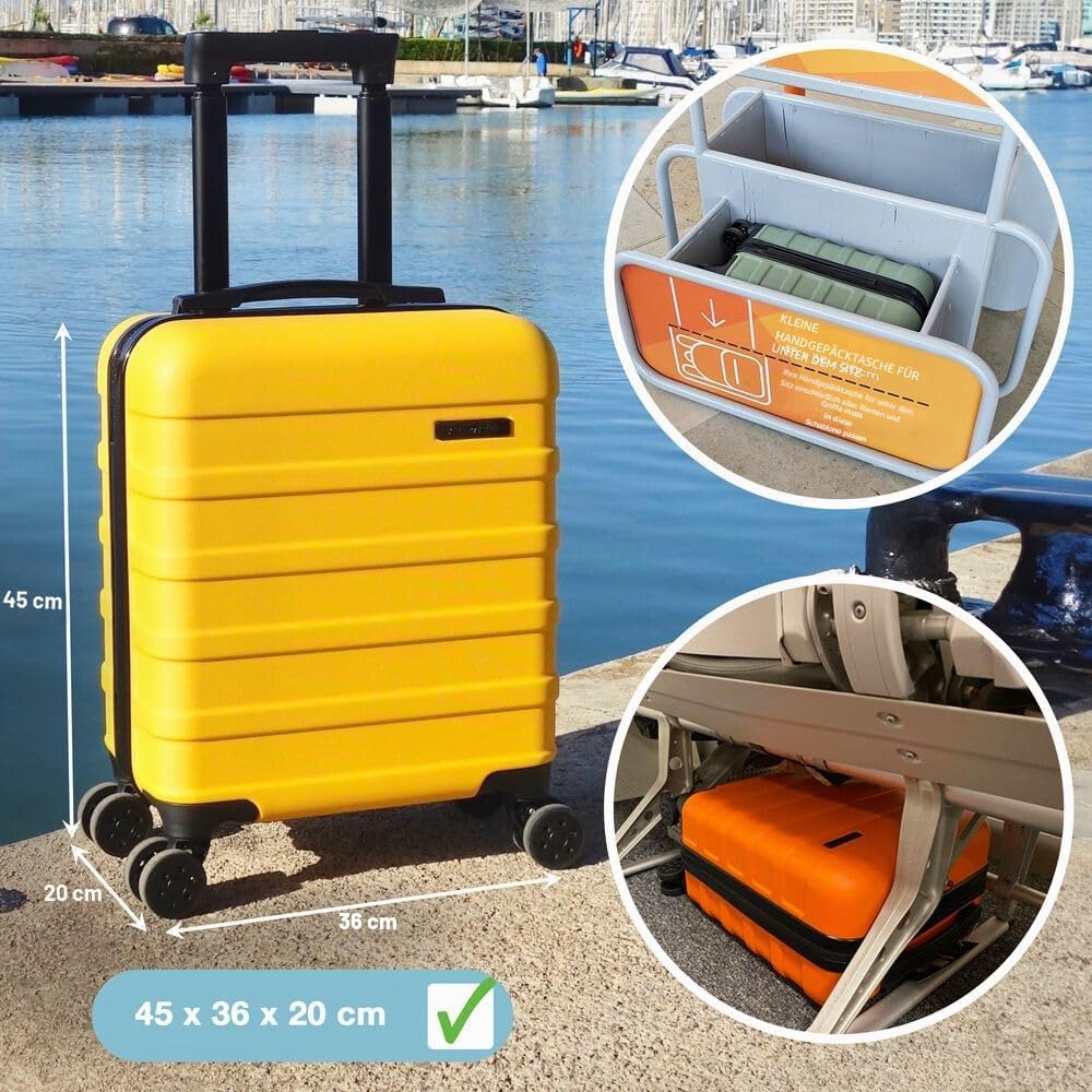 Cabin Max Anode 30L 45x36x20 cm Handgepäck Koffer – leicht, Hartschale, 4 Räder, Leichtes Handgepäck