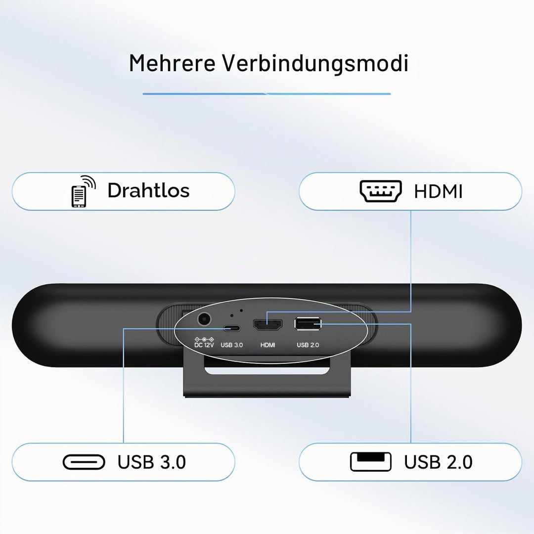 Retekess TC201 Videokonferenzsystem, 4k PTZ Webcam mit Mikrofon, Ai Auto Framing, Speaker Tracking,