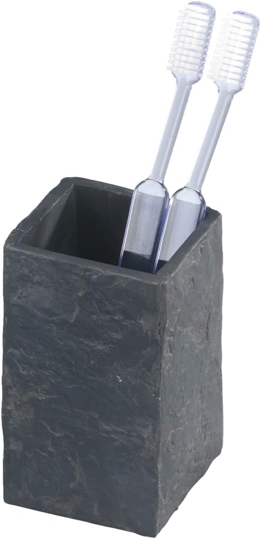 WENKO 179204800 Bad-Accessoire-Set Slate Rock - 4-teilig, Metall - Edelstahl, cm, Glänzend