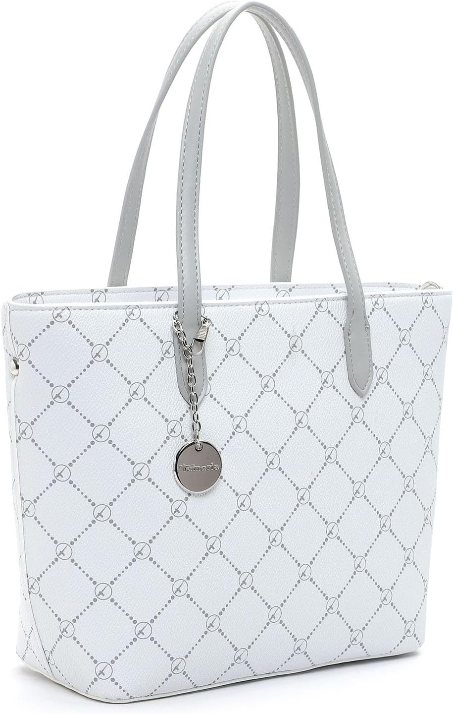 Tamaris Shopper Anastasia 30106 Damen Handtaschen Karo Einheitsgrösse White/Grey 308, Einheitsgrösse