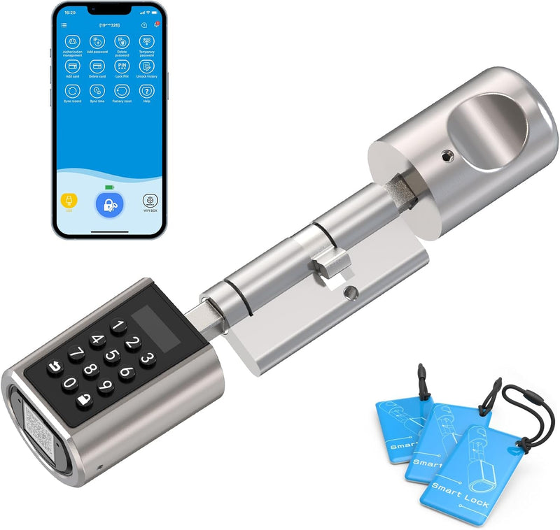 WELOCK PCB01 Elektronischer Tür-Schliesszylnder Schloss Passwort und Bluetooth mit 3 RFID-Karte IP44
