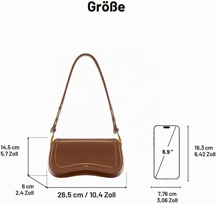 JW PEI Damen Joy Schultertasche Braun, Braun