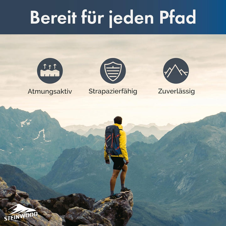 Steinwood Wanderrucksack Herren & Damen 35L - Outdoor-Rucksack, Reiserucksack, Tagesrucksack wassera