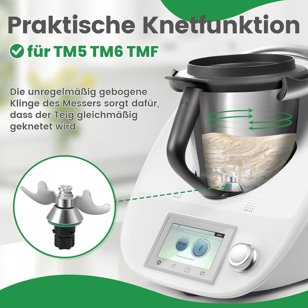 Messer für Thermomix TM7, Teigmesser TM6, Mixmesser Ersatz Zubehör passend für Thermomix TM6,TM5,TMF