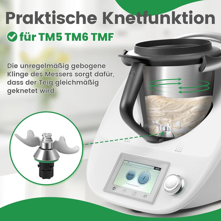 Messer für Thermomix TM7, Teigmesser TM6, Mixmesser Ersatz Zubehör passend für Thermomix TM6,TM5,TMF