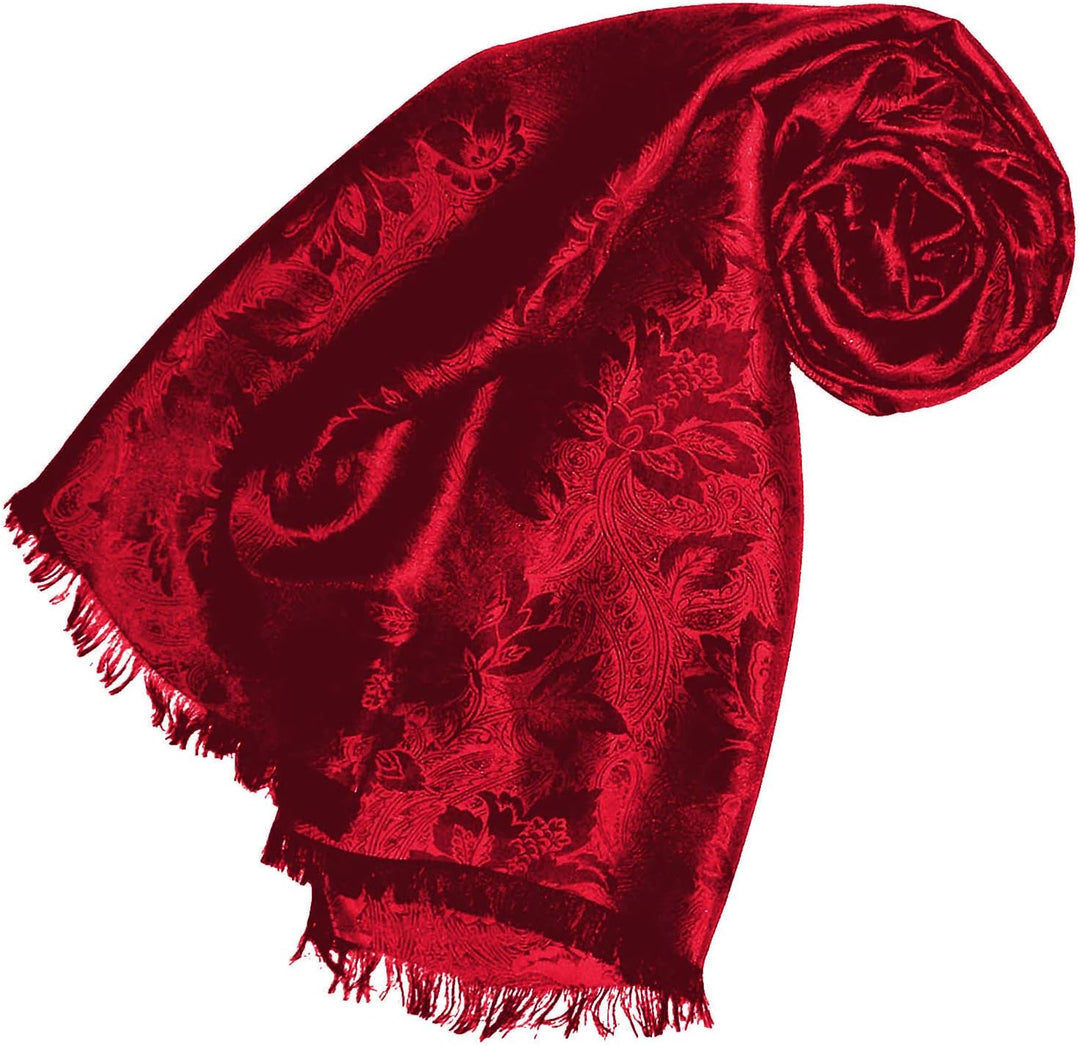 Lorenzo Cana Herrenschal elegant gewebt in Damastwebung florales rotes Paisleymuster aus Viskose mit