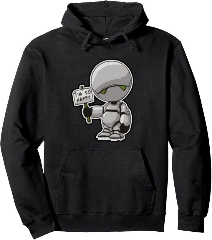 I AM SO HAPPY - depressive robot Pullover Hoodie