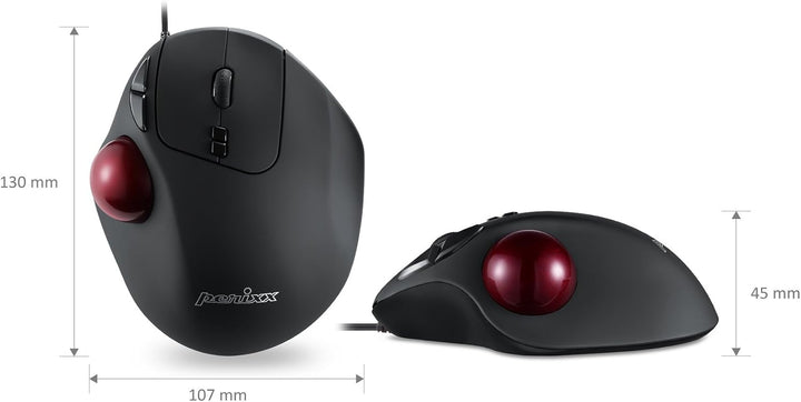 Perixx PERIMICE-517 Ergonomische Maus mit Trackball - 400/1000 DPI - Kabelgebunden, Kabelgebunden