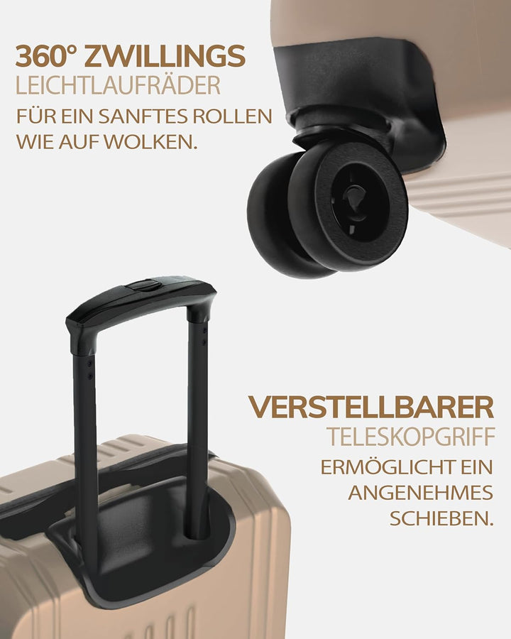 FERGÉ Handgepäck-Koffer Hartschale mit TSA Schloss Cannes Bordgepäck Rollkoffer 55 cm Reisekoffer Ka