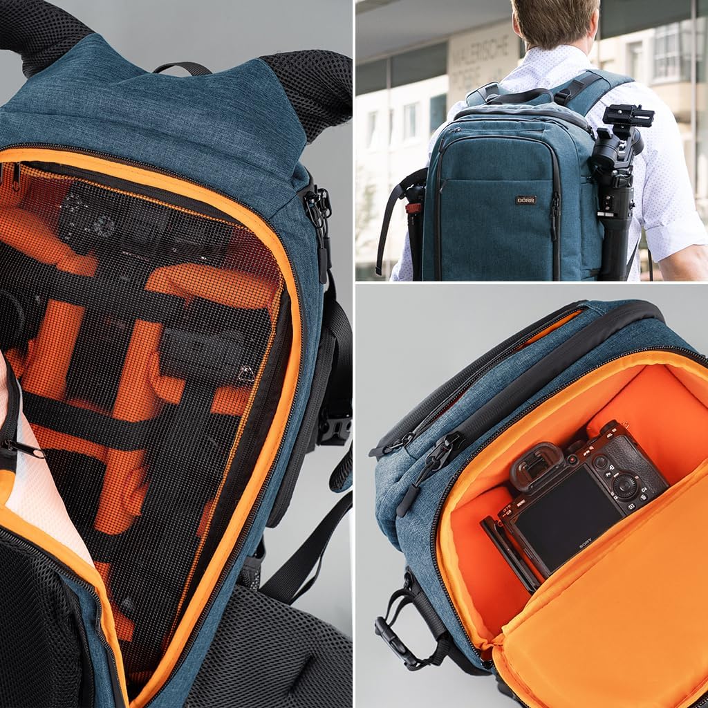 DÖRR Fotorucksack Prag Pro 20L & Prag Go 16L, Wasserdicht, Kamera-Rucksack, 16 Zoll Laptopfach, Spie