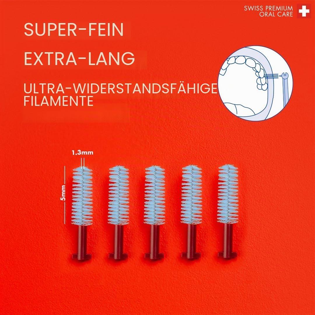 Curaprox Interdentalbürsten CPS 405 perio plus, Set aus 5 Bürsten Grösse 1,3 mm und einem Halter UHS