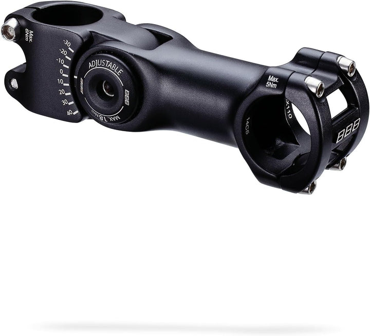 BBB Highsix OS 110 mm Verstellbarer Lenkervorbau Edelstahl Bolzen-40° -+40° Winkel 31,8 mm Mitteldur