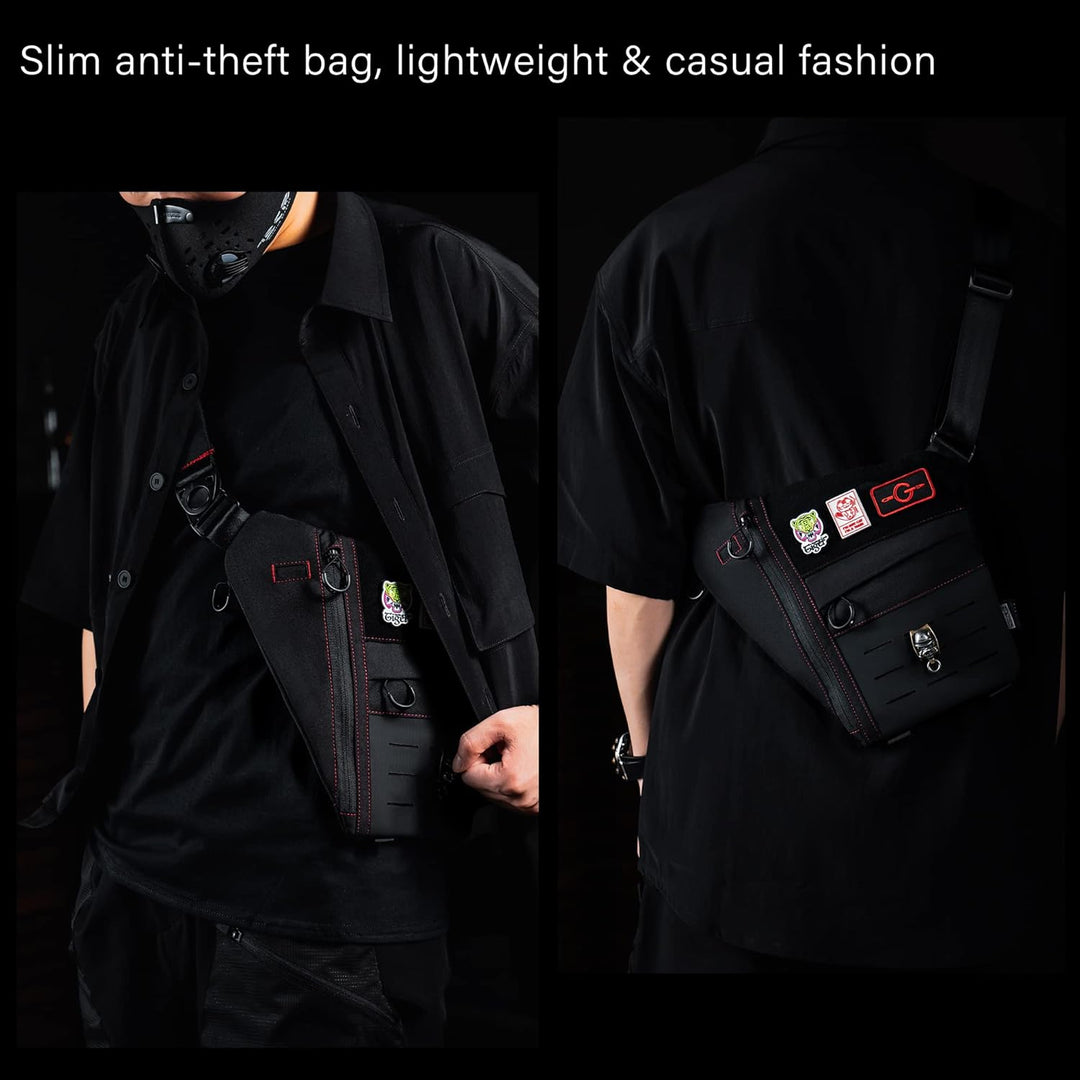 TACTICAL_GEEK Cache L1 Umhängetasche Leichter Brustrucksack Anti-Diebstahl Wasserdichte Umhängetasch