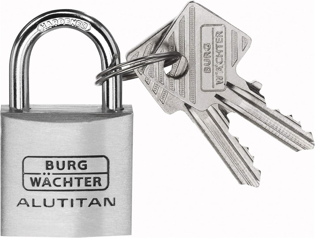 BURG-WÄCHTER 3er-Set Vorhängeschloss mit Schlüssel, Gleichschliessend, Vorhangschloss, 6,5 mm Bügels