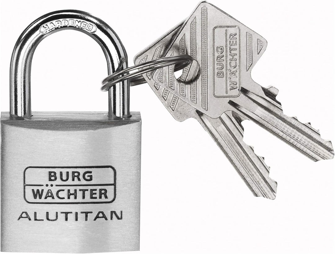 BURG-WÄCHTER 3er-Set Vorhängeschloss mit Schlüssel, Gleichschliessend & Sicherheitskabel mit Ösen, U