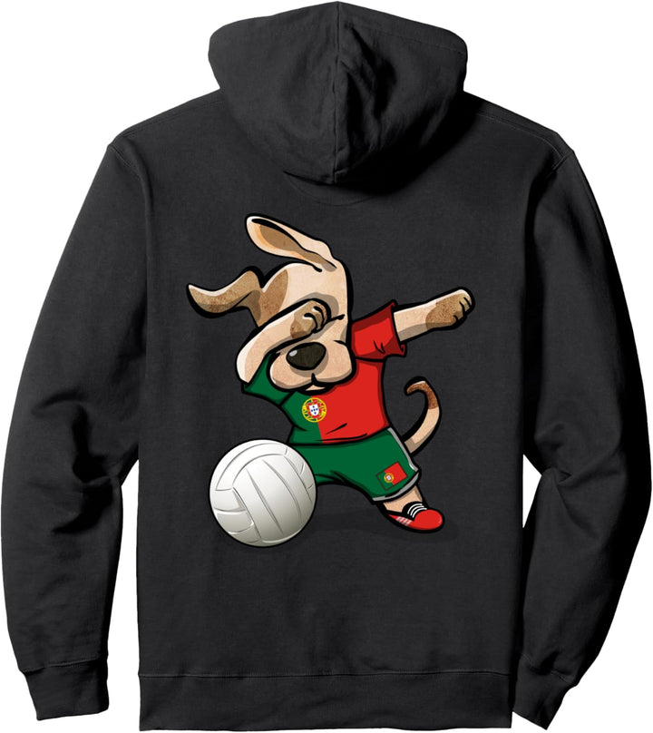Tupfender Hund Portugal Volleyball - Portugiesische Flagge Pullover Hoodie