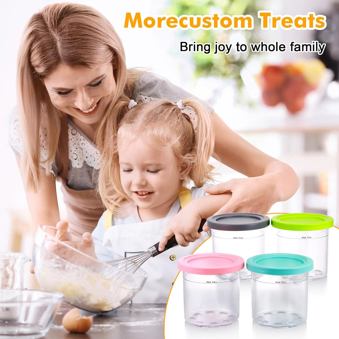 4er Set Creami Behälter für die Ninja Creami Eismaschine - Kompatibel mit NC301 NC300 NC299AMZ-Serie