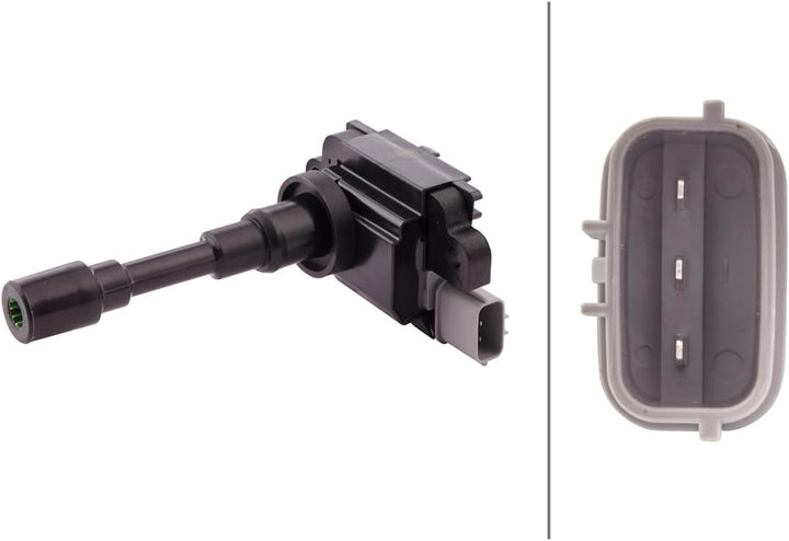 HELLA 5DA 358 000-391 Zündspule - 12V - 3-polig - Kerzenschachtzündspule - geschraubt