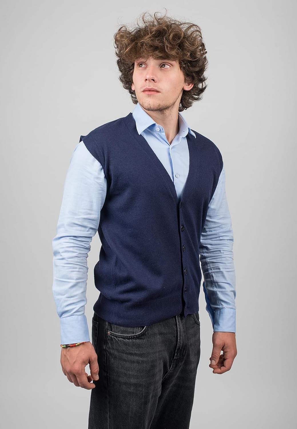 Dalle Piane Cashmere - Weste mit Knöpfen aus Kaschmirmischung, Made in Italy - Herren S Blau, S Blau