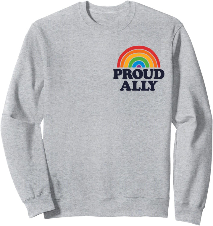 LGBTQ Proud Ally Pocket Lesbian Gay Pride LGBT Rainbow Flag Sweatshirt
