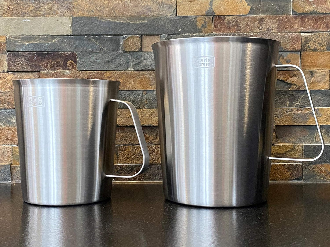 Milchkännchen »Graduata« Messbecher Pitcher Krug Gastro Milchaufschäumer Skala aus Edelstahl mit Gri