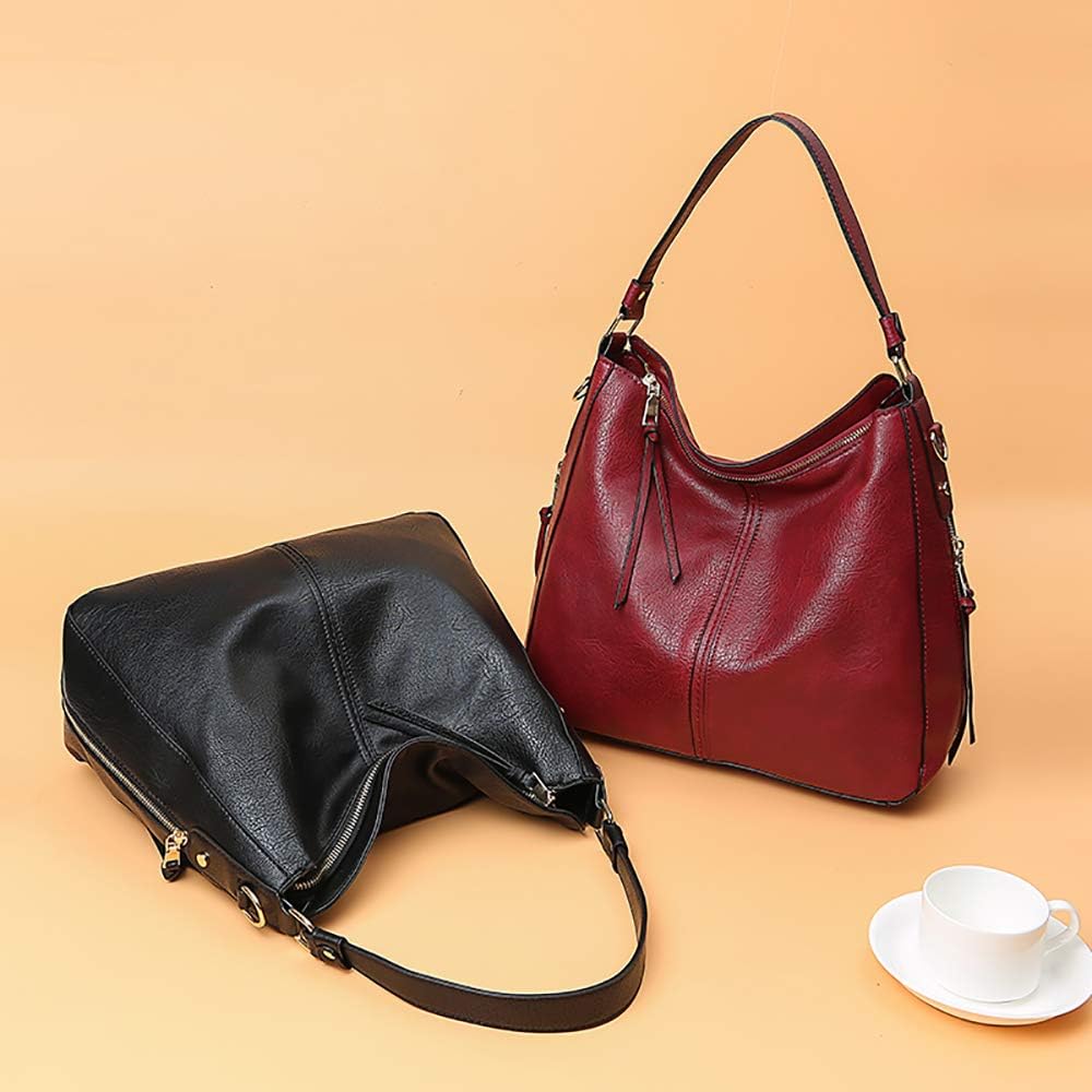 Kris Anna Damen Hobo Eimer Schultertasche aus PU Leder Braun EINWEG, Braun