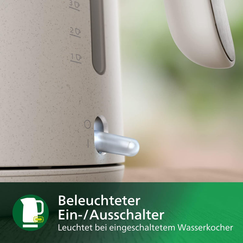 Philips HD9365/10 Conscious Collection Wasserkocher, biologischer, 100% recycelter Kunststoff, Nachh