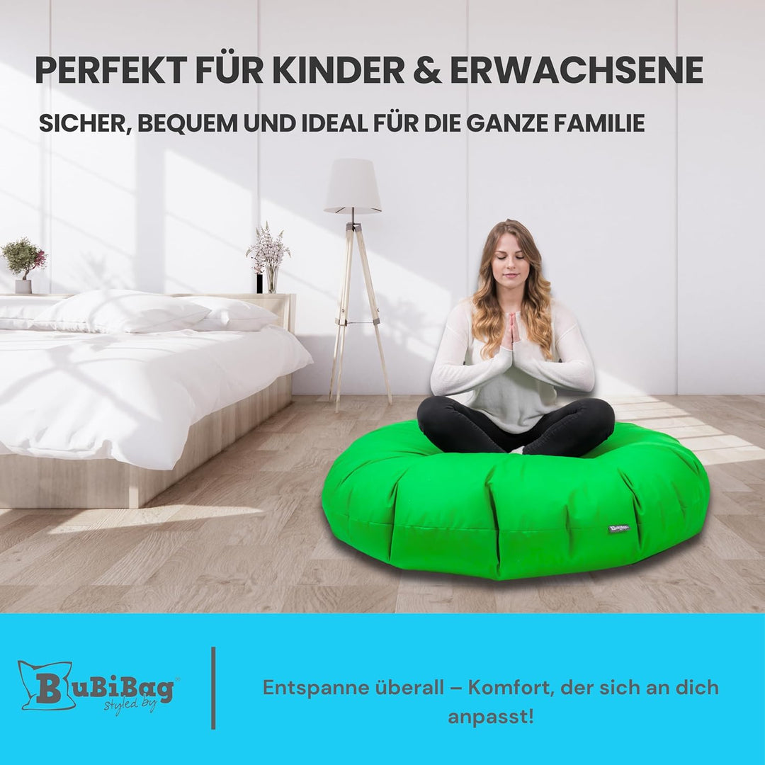 BuBiBag 2in1 Sitzsack L - XXL mit Füllung für Kinder & Erwachsene, Gaming Beanbag & Bodenkissen für