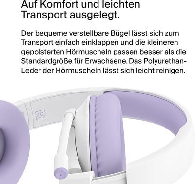 Belkin SoundForm Inspire kabelloser Over-Ear-Kopfhörer für Kinder, On-Ear-Kopfhörer für Mädchen und