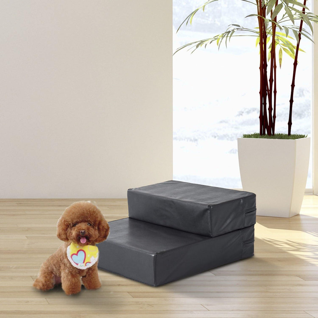 PawHut Tiertreppe Tierunterlage Klappbar Hundetreppe Treppe Unterlage für Katzen und Hunde Schwarz L