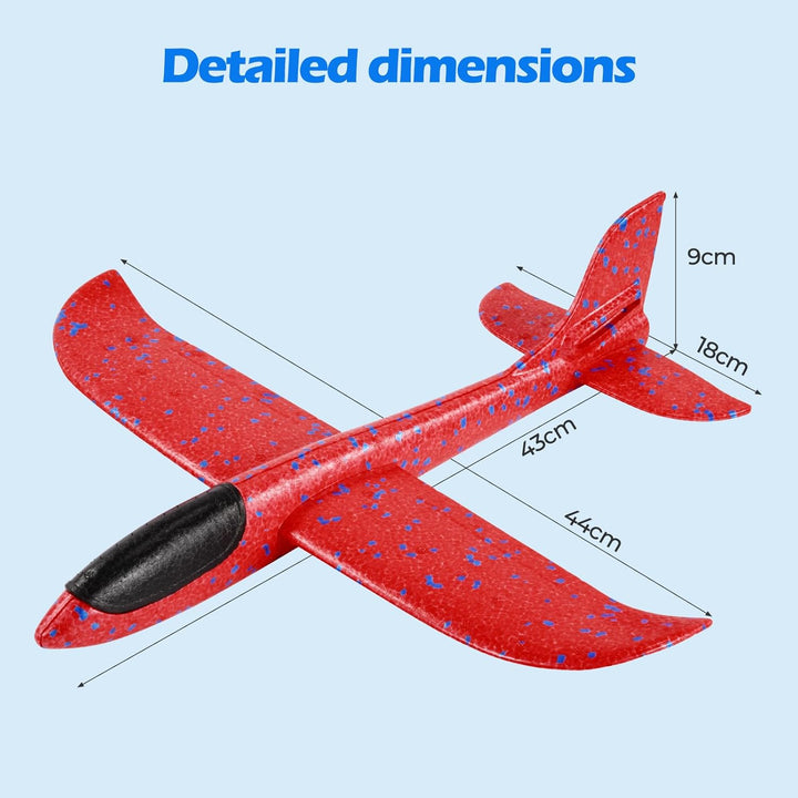 XXL 2 Stücke 44cm Styroporflieger Kinder,Flieger Styropor Flugzeug Styropor Kinder,Wurfgleiter Flieg