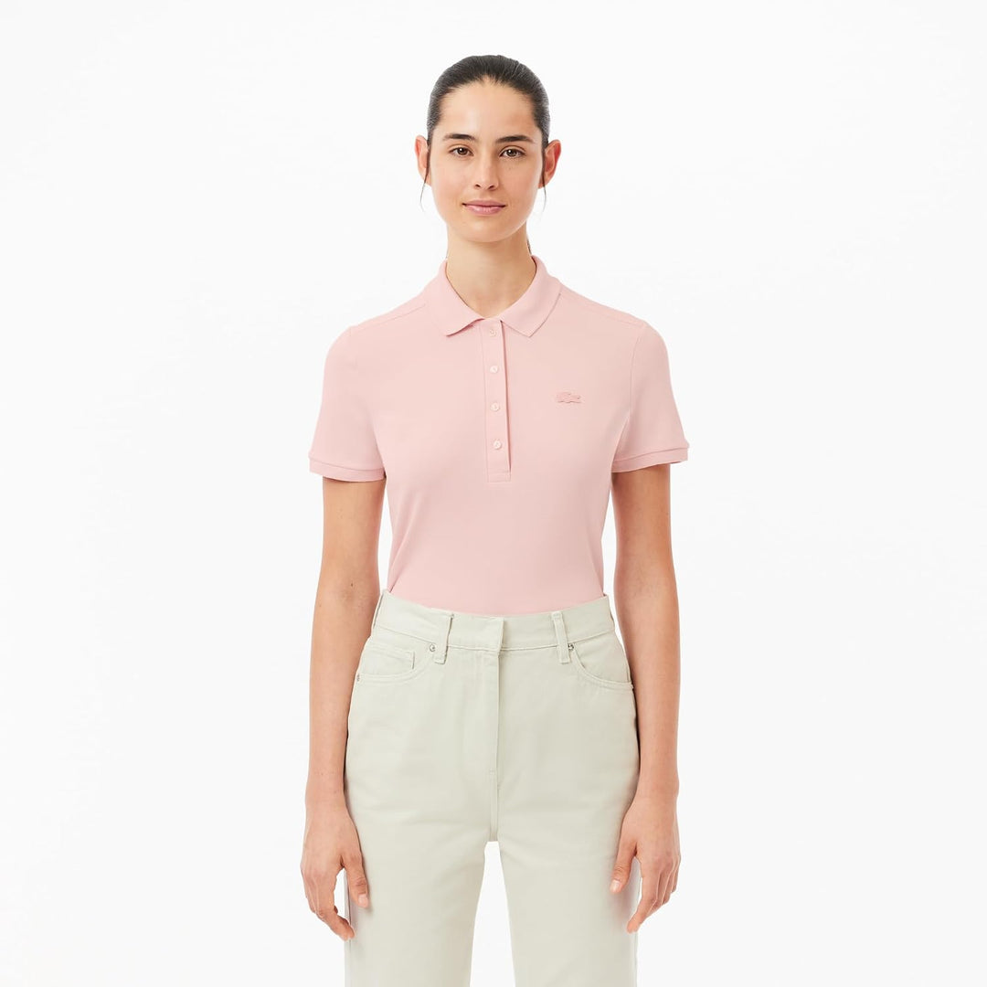Lacoste Damen Polo-Shirt Kurzarm PF5462, Frauen Polo-Hemd,4 Knopf,Slim Fit 42 Nidus, 42 Nidus