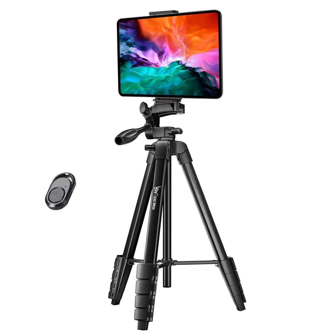 Handy Stativ, Lusweimi 153 cm Stativ für iPad und iPhone mit drahtloser Fernbedienung, Kamera Stativ