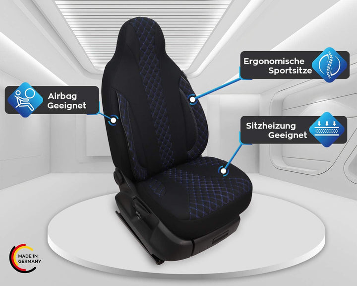 BREMER SITZBEZÜGE Mass Piloten Auto Schonbezüge kompatibel mit Dacia Spring Fahrer &amp; Beifahrer ab 20
