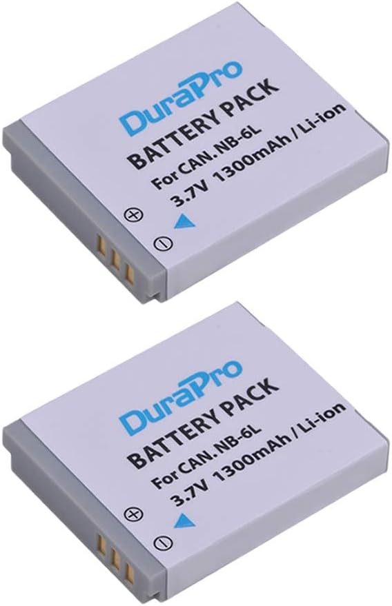 DuraPro 2er-Pack NB-6L, NB-6LH Akku + LCD USB Ladegerät für Canon PowerShot SX530HS, SX710HS, SX610H