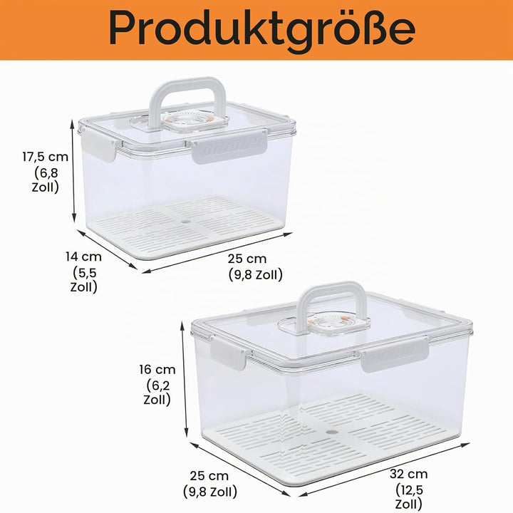 Brot Aufbewahrungsbox 2er Set Datumsanzeige mit integriertem Griff