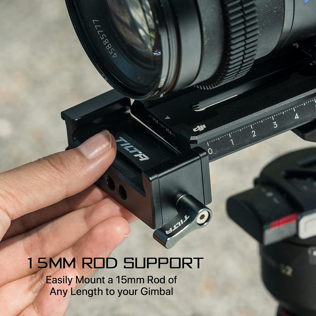 Tilta 15 mm Einzelstab-Befestigung für Manfrotto Verlängerungsplatte Kompatibel mit DJI RS 2, RS 3,