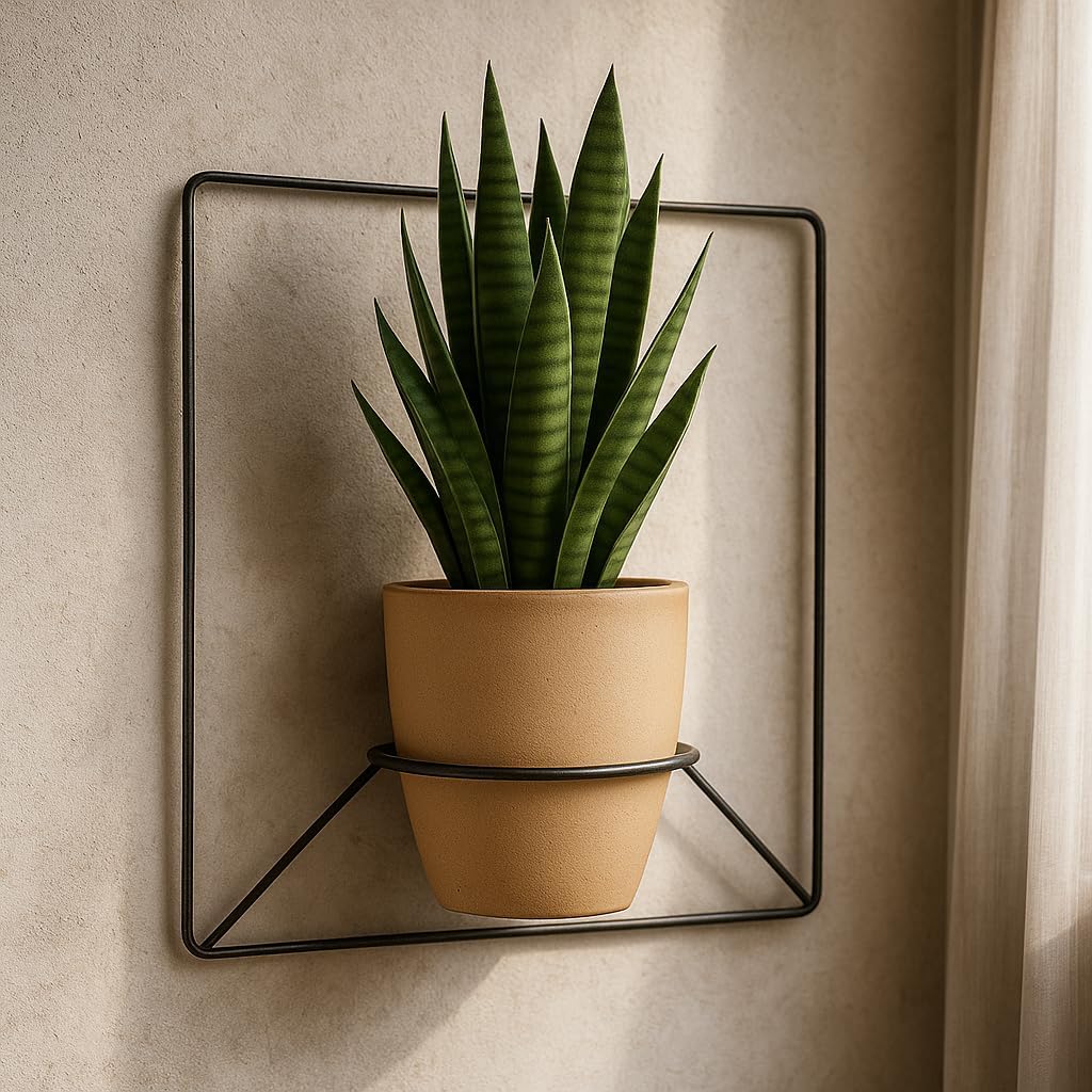 FRAMADO - Pflanzregal Wand - Blumenhalter Hängend - aus Metall, Moderne Wand Deko für Wohnzimmer, Ju