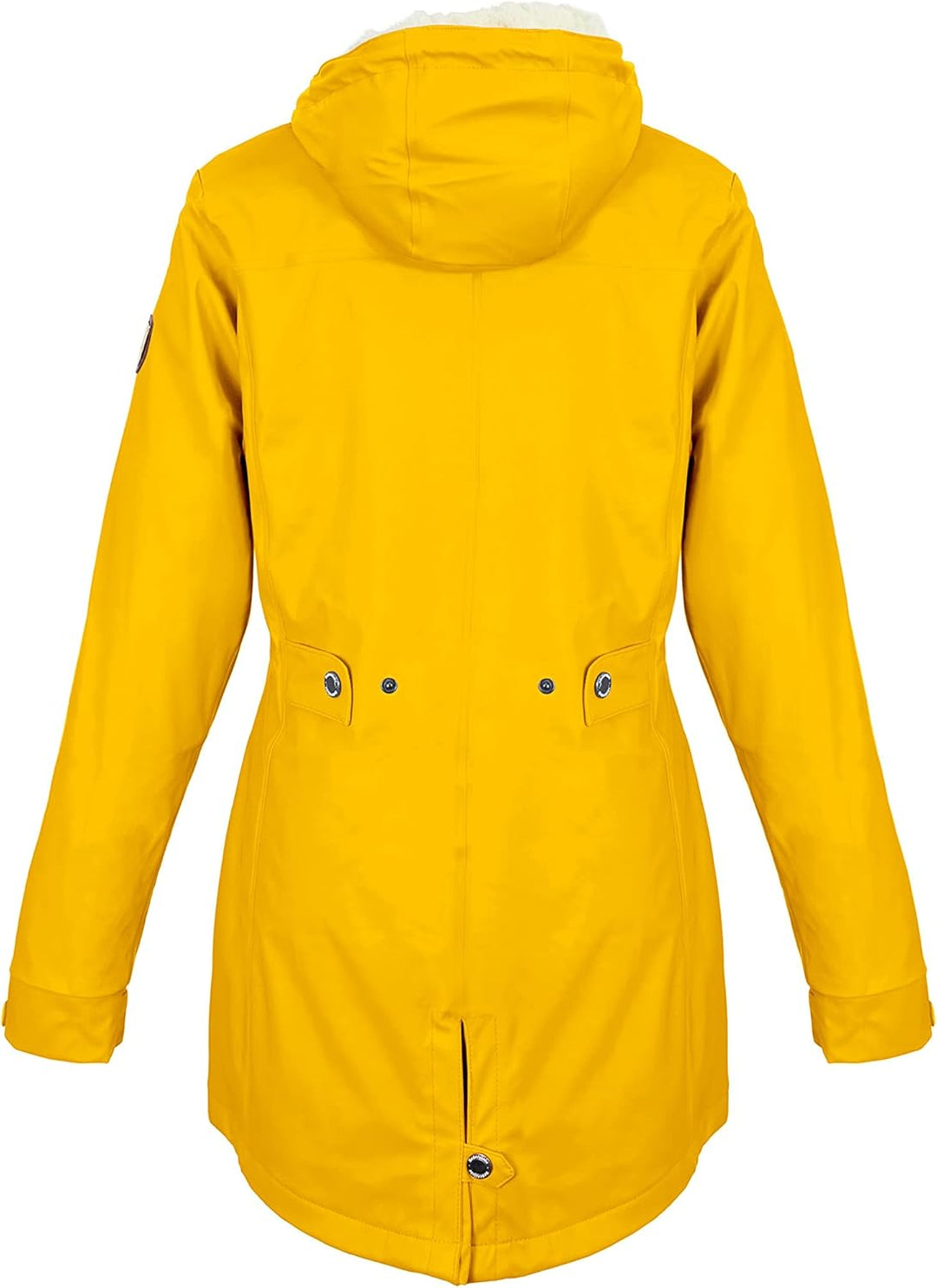 Regenliebe Damen Regenmantel Friesennerz mit Teddyfleece gefüttert, Gelb