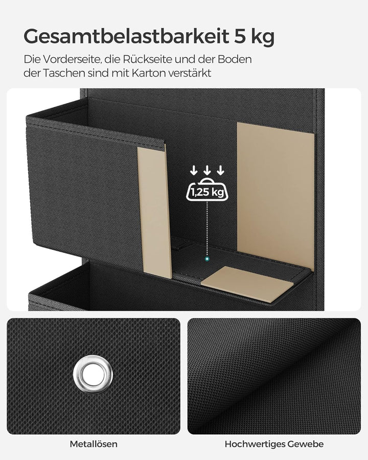 SONGMICS Hängeorganizer mit 4 Taschen, Hängeregal, Kleiderschrank-Organizer, Hängeaufbewahrung, Tür-