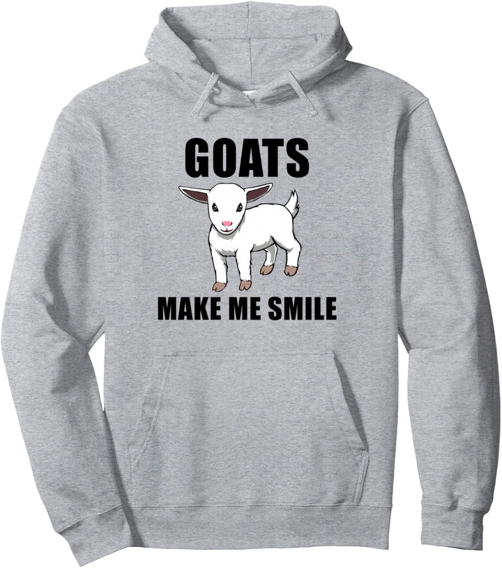 Lustige kleine Ziege Lächelnd Niedliche Ziege Pullover Hoodie