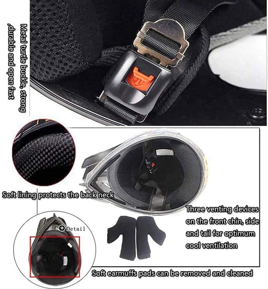Downhill Motorradhelm Kinder, Helm Set Herren ATV Motorradhelm D.O.T Zertifizierter Helm Mit Brille