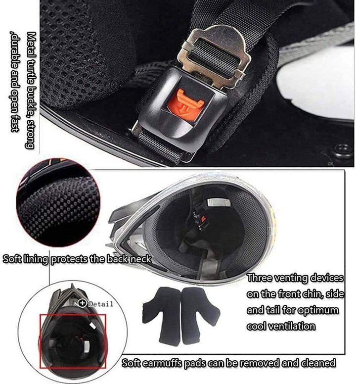 Downhill Motorradhelm Kinder, Helm Set Herren ATV Motorradhelm D.O.T Zertifizierter Helm Mit Brille
