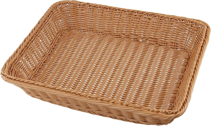 ZOENHOU 2 Stück Brotkorb Gross, 40x30x8 cm rechteckiger geflochtener Brotkorb, Weidenkorb zur Aufbew
