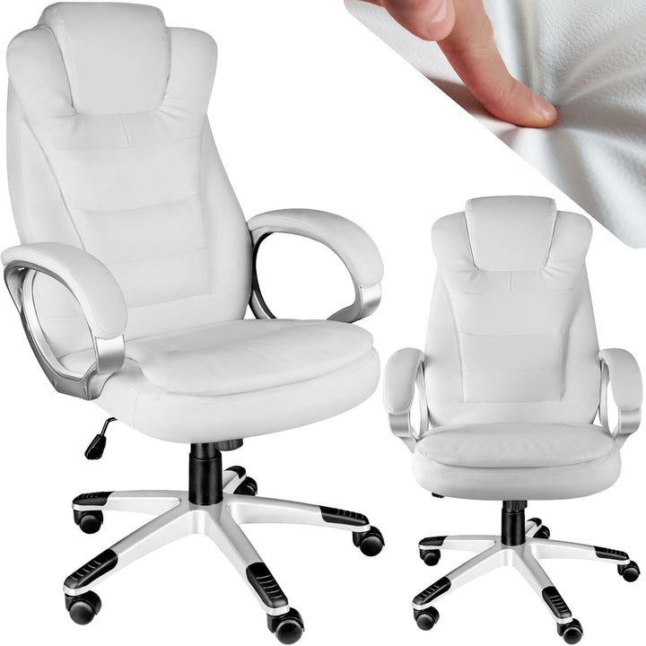 tectake Chefsessel, Bürostuhl ergonomisch, Drehstuhl mit Rollen, Gaming Stuhl, hohe Rückenlehne und