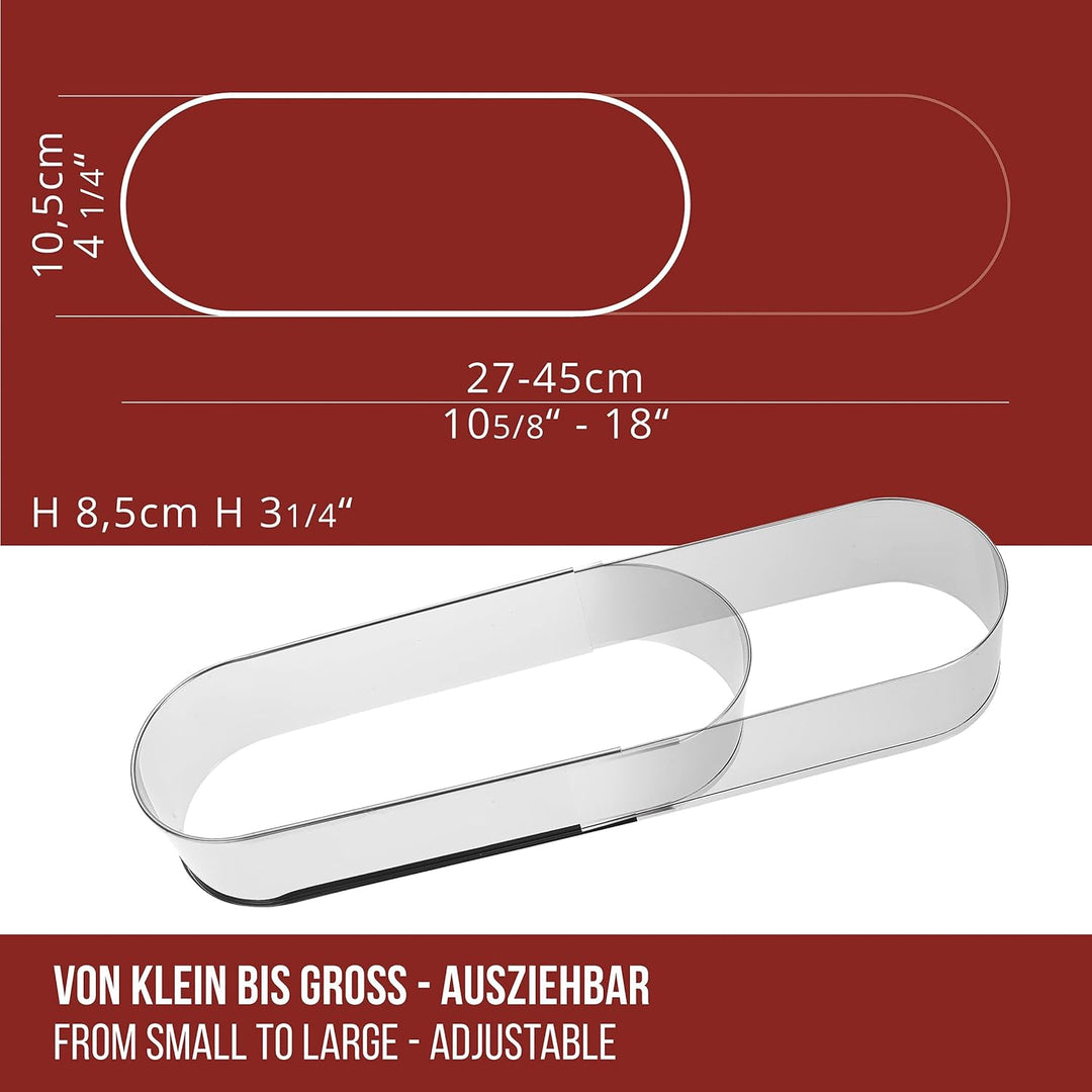 4smile Stollenbackform - Brotbackform oval aus Edelstahl – Stabile Kastenform verstellbar – Ideal al