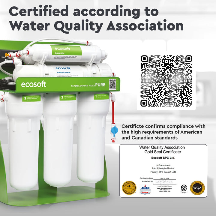 Umkehrosmoseanlage Pure Balance, Wasserfilter mit Mineralisierung, Untertisch Anschluss Trinkwasserf