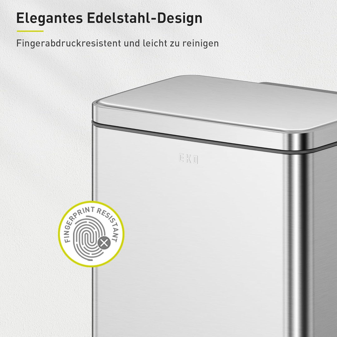EKO Madison Mülleimer Küche 30L, Abfalleimer mit herausnehmbarem Inneneimer, Soft Closing Deckel, fi
