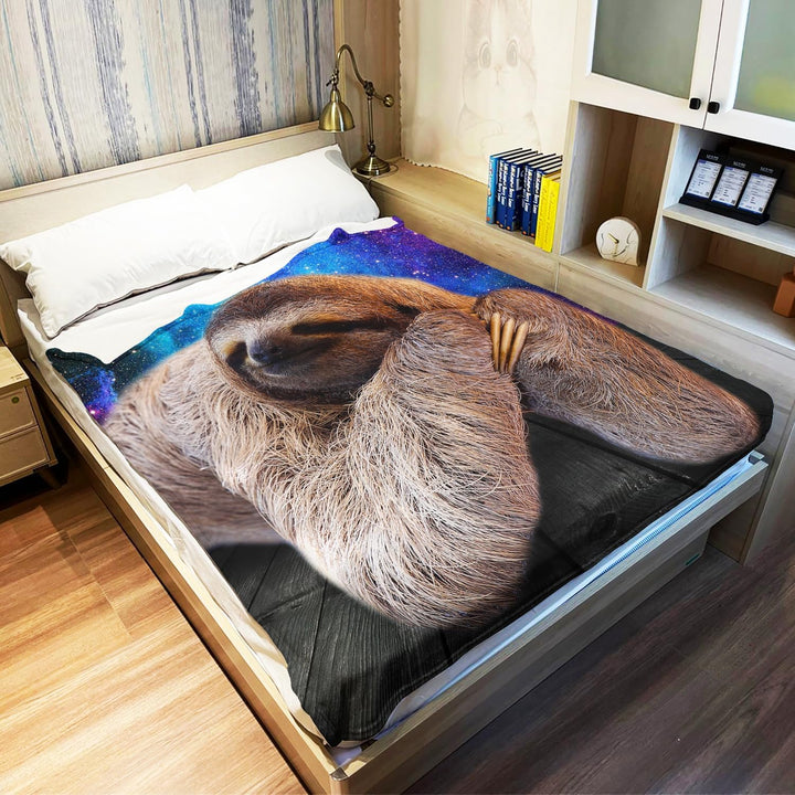YISUMEI Decke 100x125 cm Kuscheldecken Sanft Flanell Weich Fleecedecke Bettüberwurf Faultier Holzmas