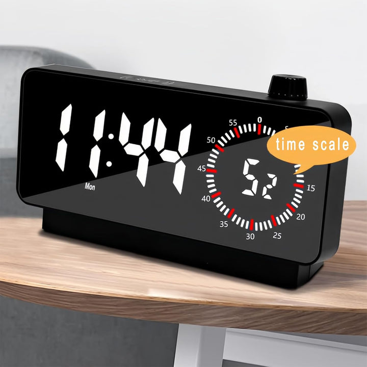 Wecker mit LED Grossdisplay Temperatur Timer Wochentag Sekundenanzeige 3 Helligkeitsstufen Snooze Fu